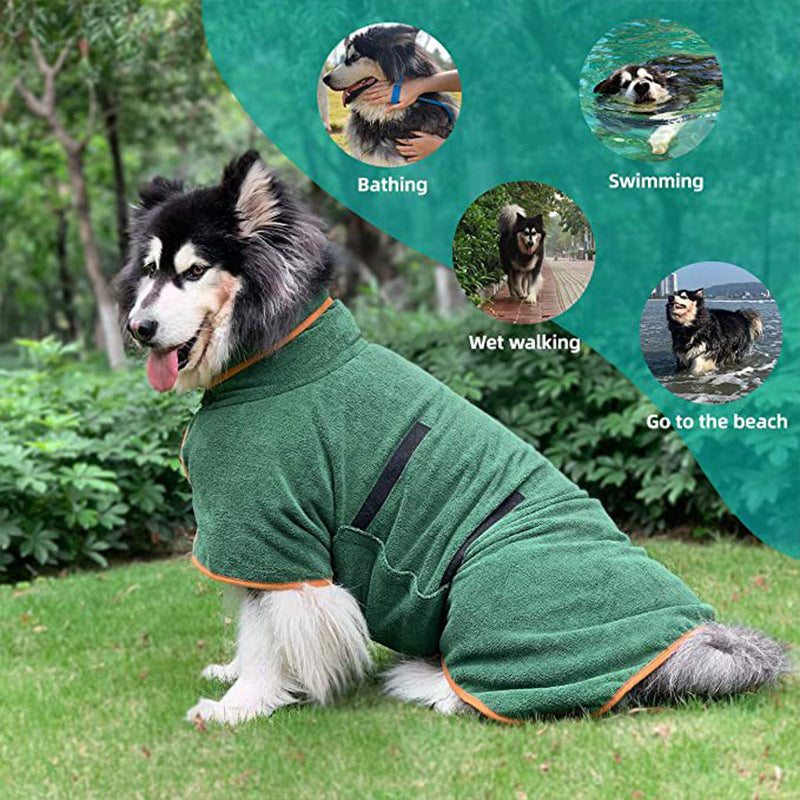 Albornoz de microfibra para perro extendido