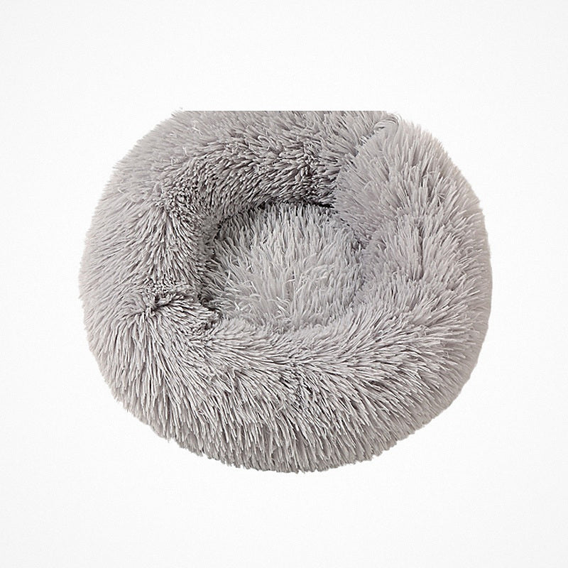 Cama en dónut en gris claro