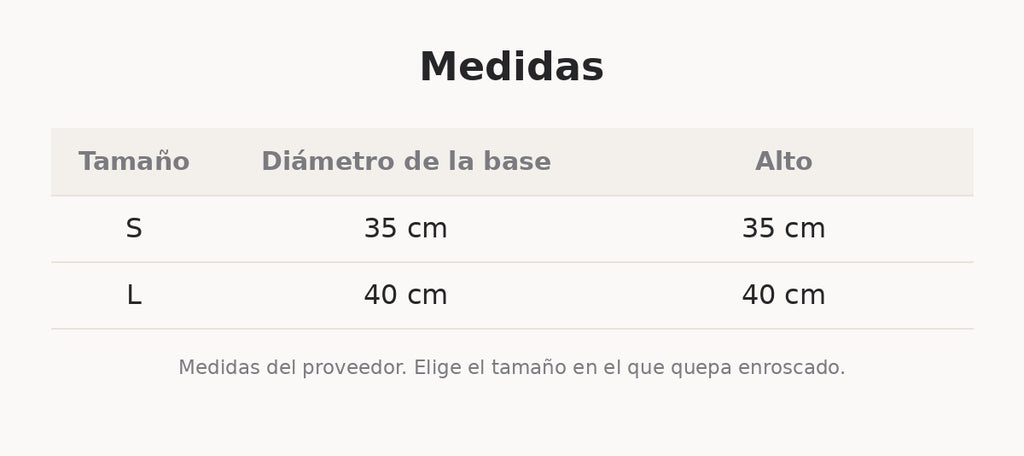 Medidas de la cama de reno: base de 35 cm en la S y de 40 cm en la L