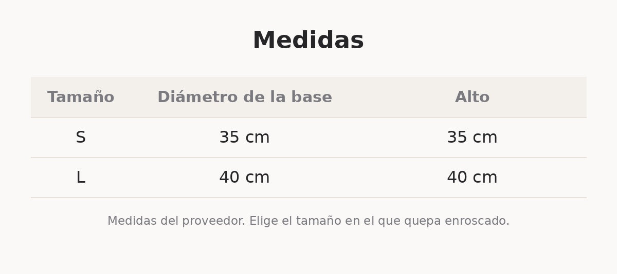 Medidas de la cama de reno: base de 35 cm en la S y de 40 cm en la L