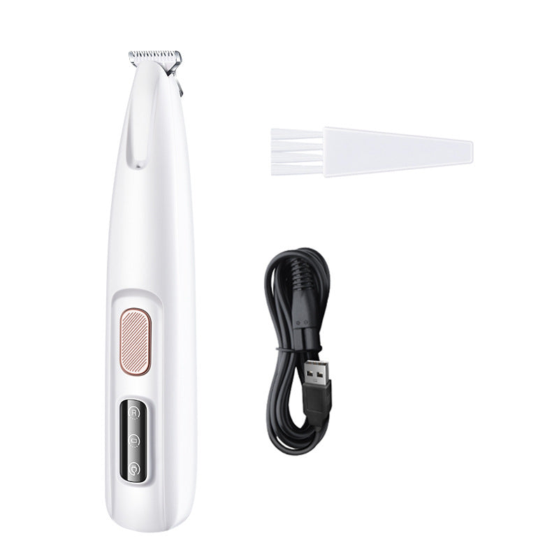 Cortapelo de patas blanco con su cable de carga