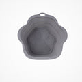Comedero plegable gris de un cuenco, abierto