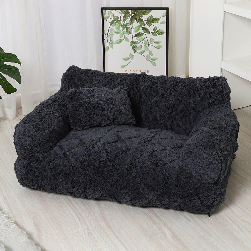 Cama sofá para perro en gris oscuro