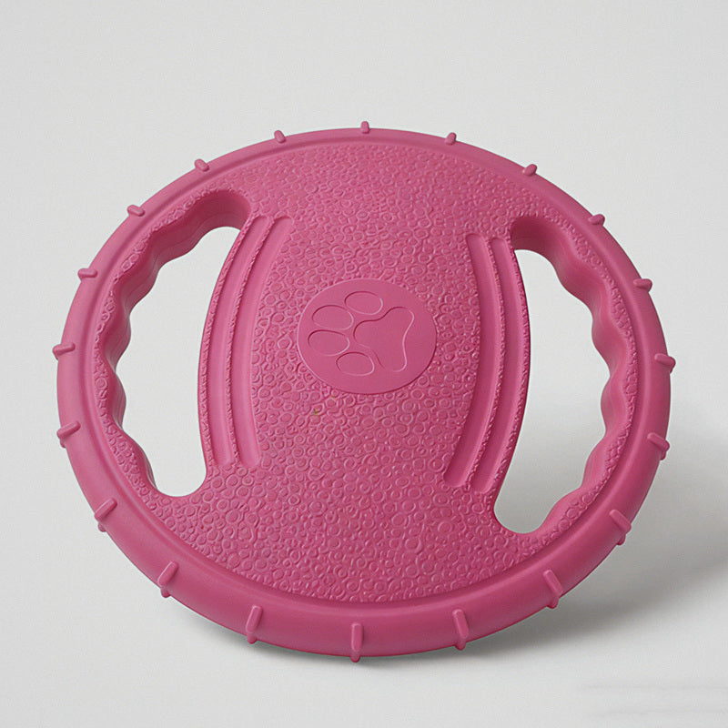 Frisbee blando rosa visto de frente