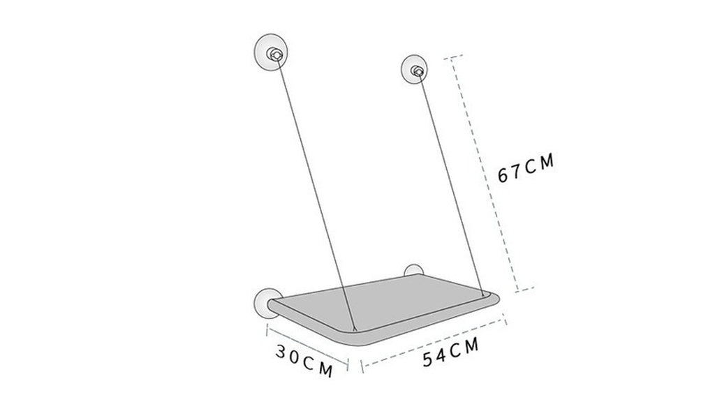 Medidas de la hamaca: 54 por 30 cm y 67 cm de alto