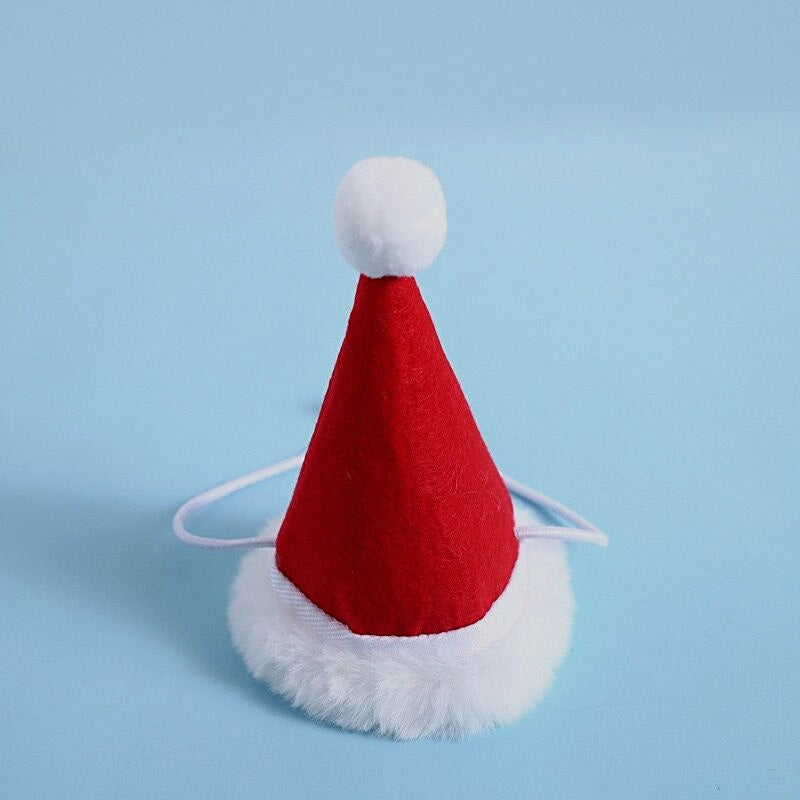 Gorro de Papá Noel rojo con borde de pelo blanco y goma