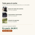 Las tres piezas del pack de coche con su precio suelto y el ahorro de 19,80 euros